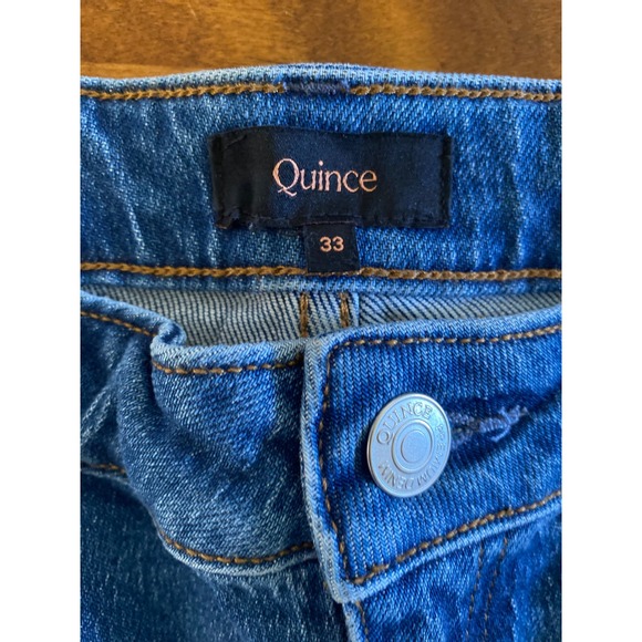 NEW Quince Bella Stretch Barrel Jeans Atlantic Blue High Rise Size 33 - Picture 8 of 14